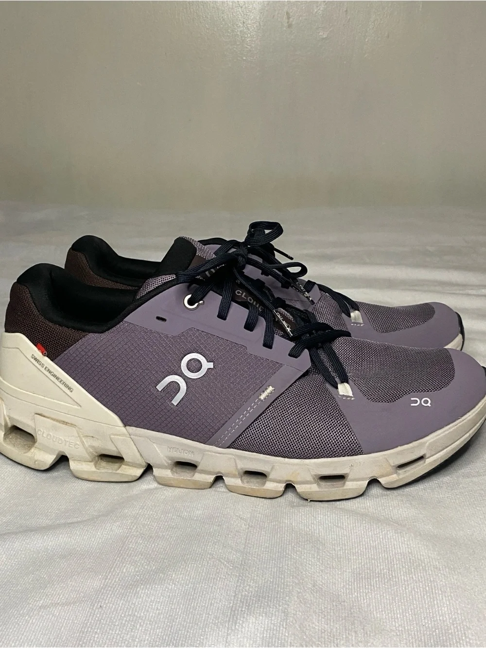 On Cloudflyer 4 Men Running Shoes Size 12 Purple Shark Pearl Stability 71.98094